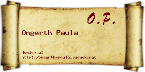 Ongerth Paula névjegykártya
